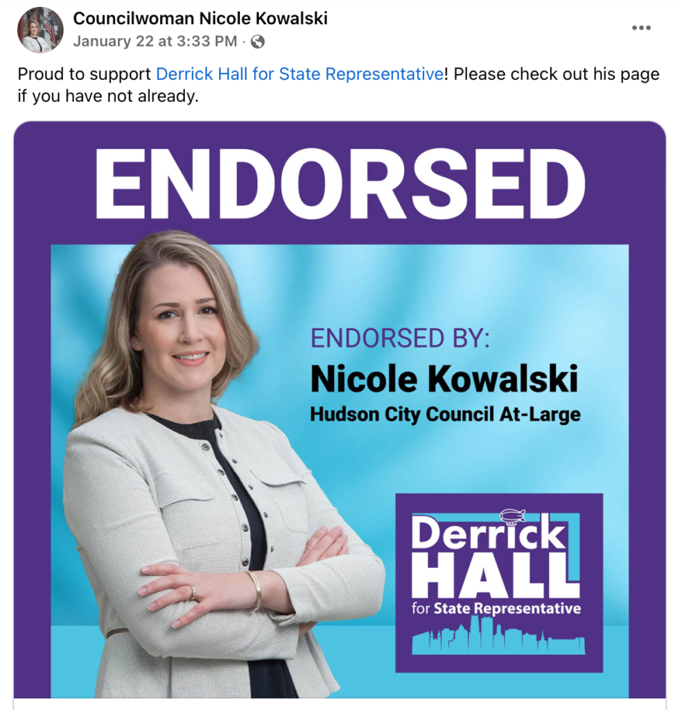 Kowalski Endorsed Derrick Hall Blames His Graphic Designer After